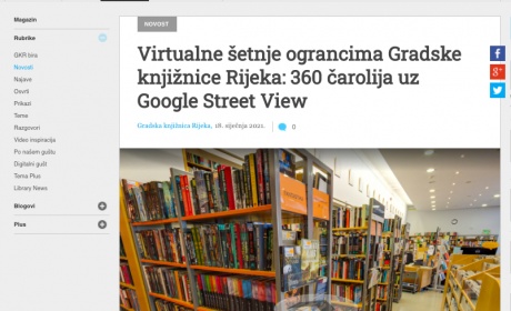 Članak iz časopisa GKR: Virtualne šetnje ograncima Gradske biblioteke Rijeka